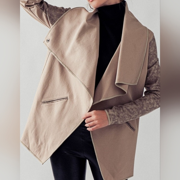 #18884 🛑M FABULOUS BOHO CHIC SEXY Faux Leather Combined Jacket - Picture 4 of 16